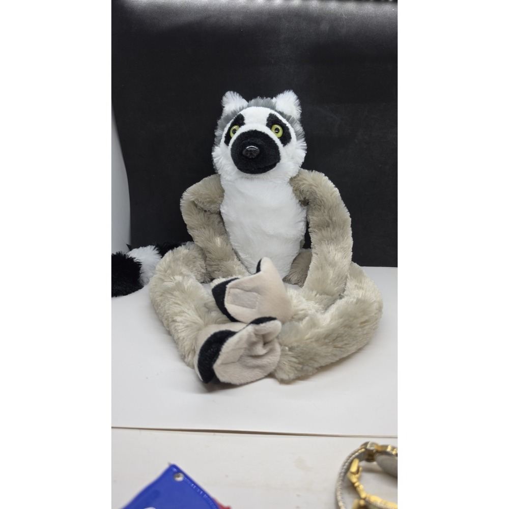 Wild Republic Plush Ringtail Lemur Hook And Loop Paws Stuffed Animal 22" Long